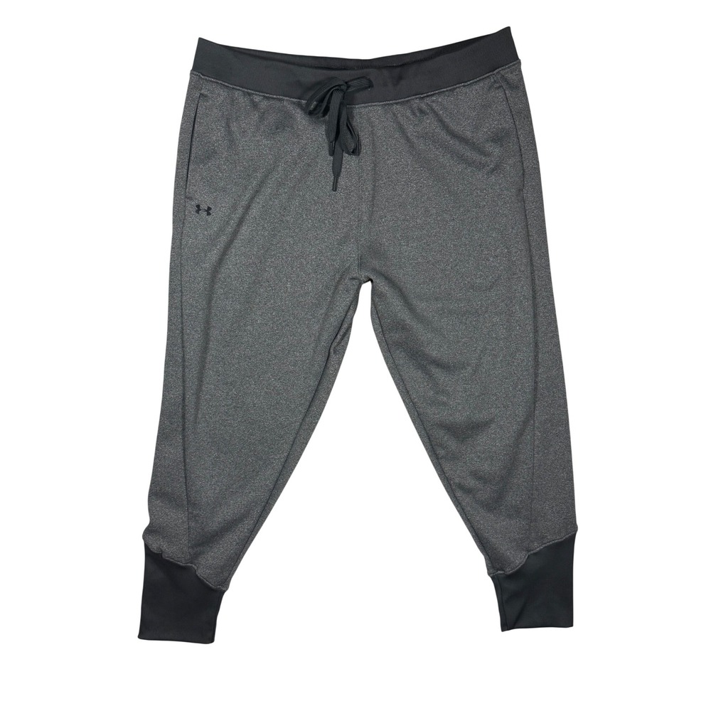 UNDER ARMOUR Men's Coldgear Fleece Jogger Pants Gray Black Size XXL